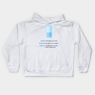 Optimist, Pessimist, Engineer Kids Hoodie